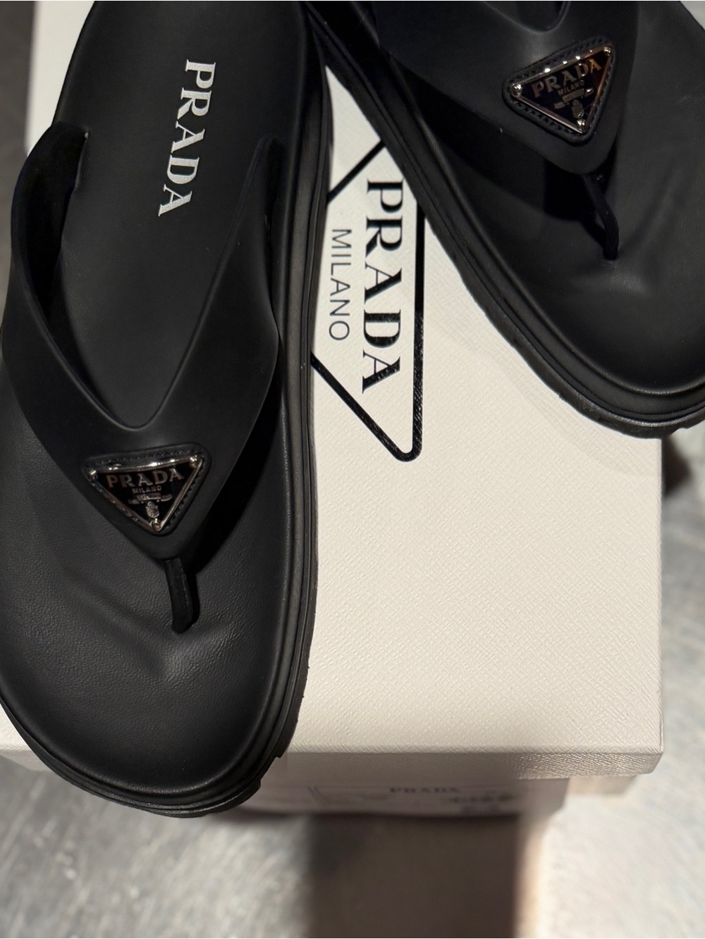 PRADA Rubber Thong Sandals / Black / Size EU 39 - Picture 9 of 16